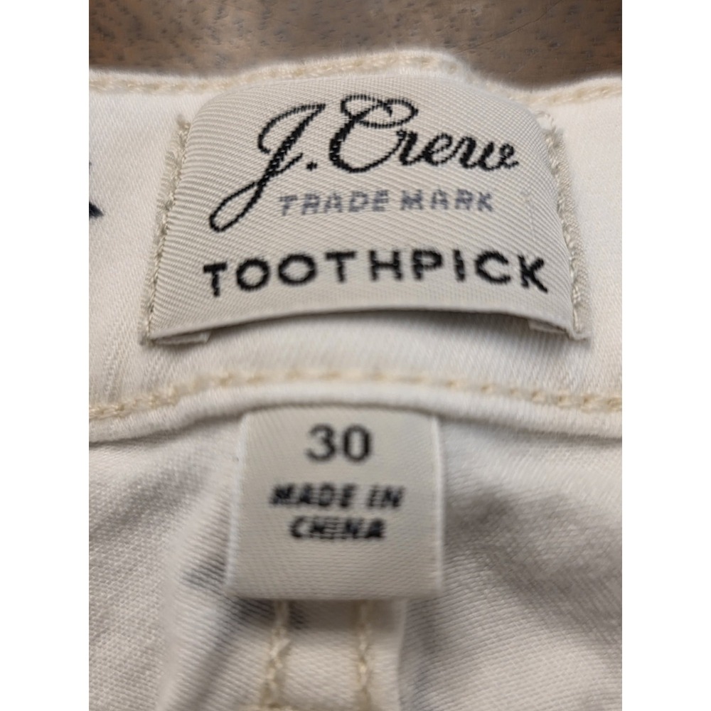 J Crew‎ Women's Jeans Toothpick Size 30 White Stars Stretchy Y2k Genx Genz - Picture 12 of 14